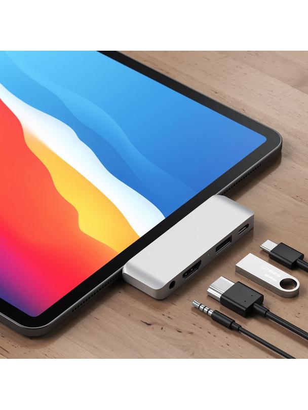 Adapter HUB 4w1 USB C Satechi Mobile Pro Hub ST-TCMPHS srebrny