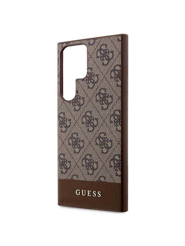 GUESS futerał do SAMSUNG S24 Ultra GUHCS24LG4GLBR (4G Bottom Stripe) brązowy