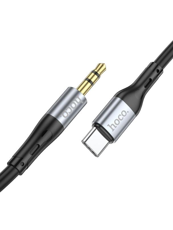 Kabel AUX Jack 3,5 mm do USB C Hoco 1 m UPA22 czarny