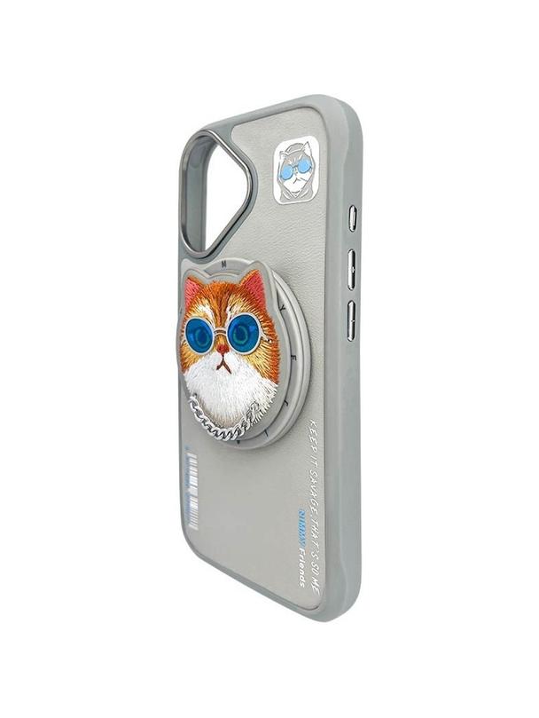 NIMMY futerał GLASSES COOL CAT kompatybilny z MagSafe do IPHONE 16 szary