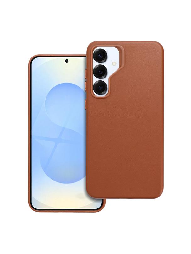 Futerał LEATHER MAG COVER kompatybilny z MagSafe do SAMSUNG S25 PLUS brązowy