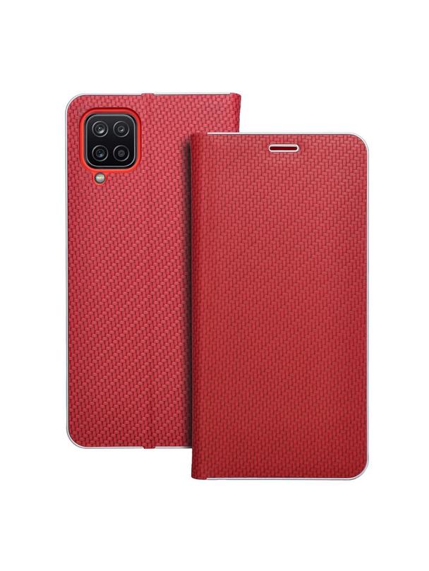 Kabura LUNA Book Carbon do SAMSUNG A12 / M12 czerwony