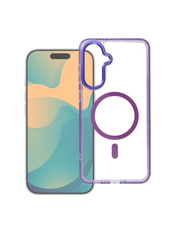 Futerał FRAME CLEAR HYBRID MAG COVER kompatybilny z MagSafe do SAMSUNG S26 Plus fioletowy