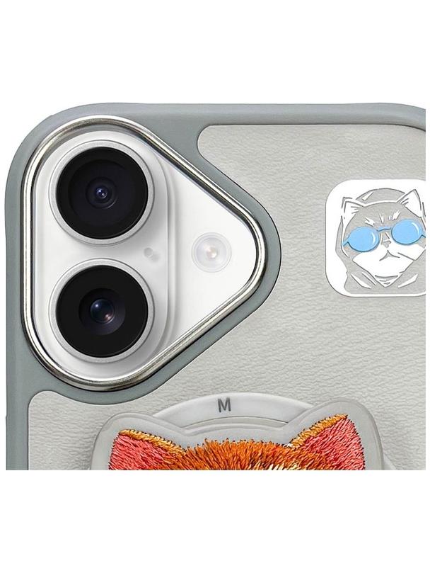 NIMMY futerał GLASSES COOL CAT kompatybilny z MagSafe do IPHONE 16 szary