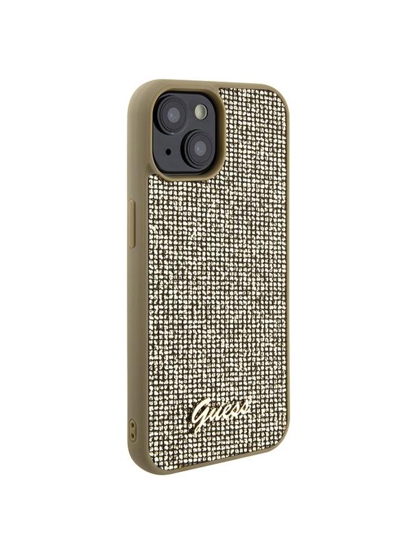 GUESS futerał do IPHONE 13 / 14 / 15 GUHCP15SPMSDGSD (Disco Metal Script) złoty