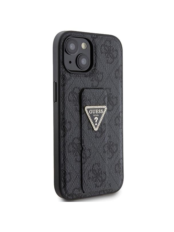GUESS futerał do IPHONE 13 / 14 / 15 GUHCP15SPGS4TDK (Grip Stand 4G Triangle Strass) czarny