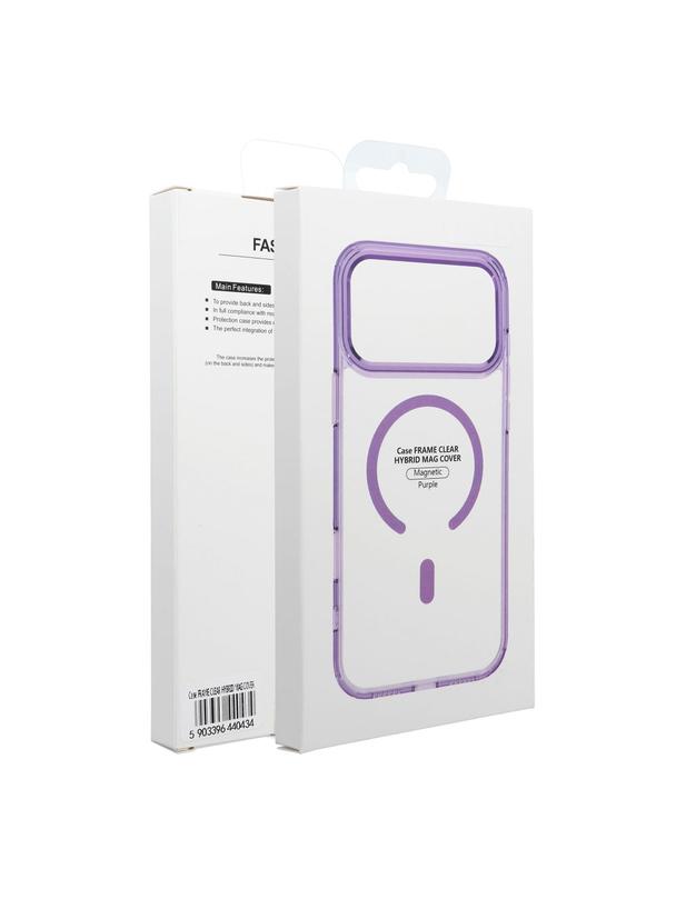 Futerał FRAME CLEAR HYBRID MAG COVER kompatybilny z MagSafe do SAMSUNG A56 fioletowy