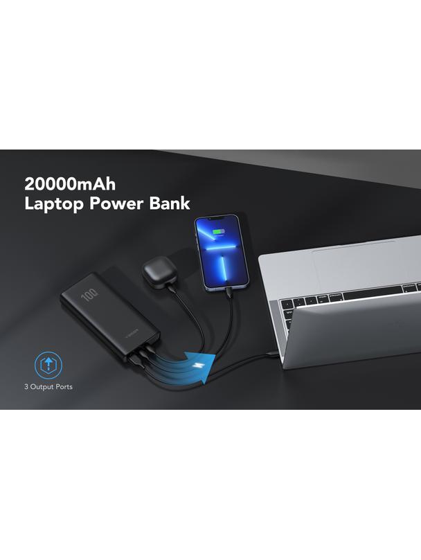 Powerbank Veger T100 (W2032C-100) PD QC3.0 5A 100W 20000 mAh czarny