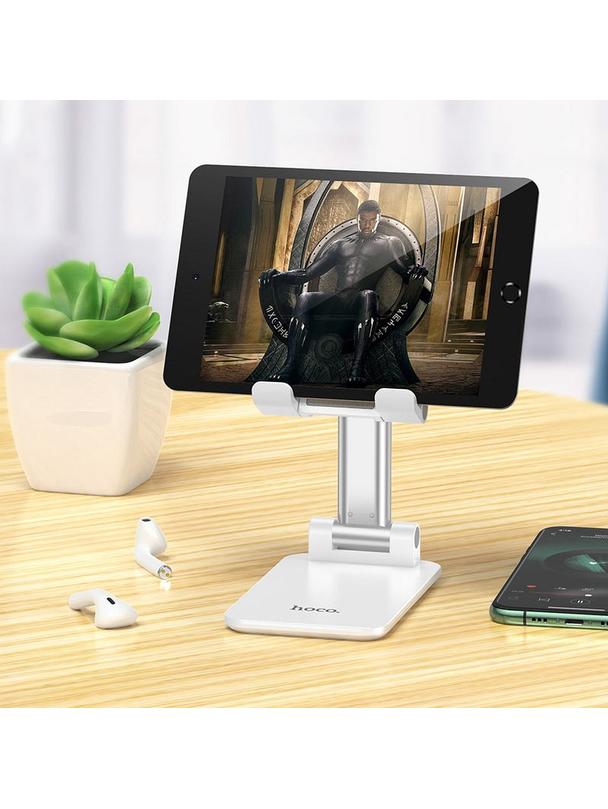 Uchwyt na telefon / tablet biurkowy składany Hoco (4,7" - 10") PH29A biały