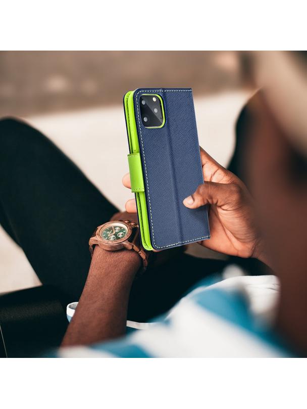 Kabura FANCY Book do SAMSUNG A37 granatowo limonkowy