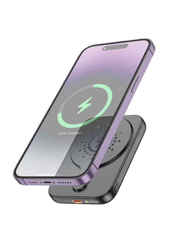 Powerbank zgodny z MagSafe Hoco 5000 mAh QC PD 18W J117 czarny