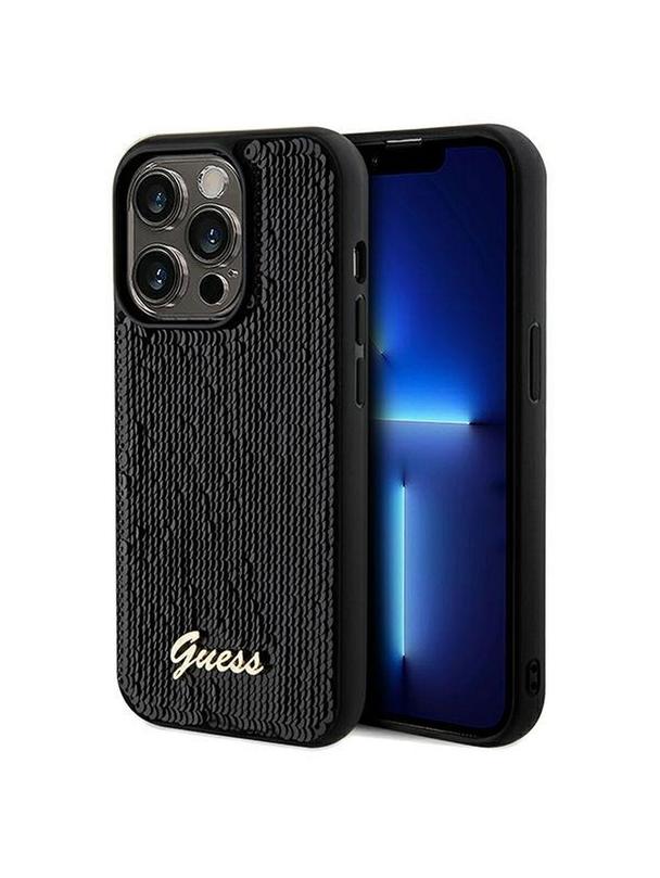 GUESS futerał do IPHONE 14 Pro GUHCP14LPSFDGSK (Sequin Script Metal) czarny