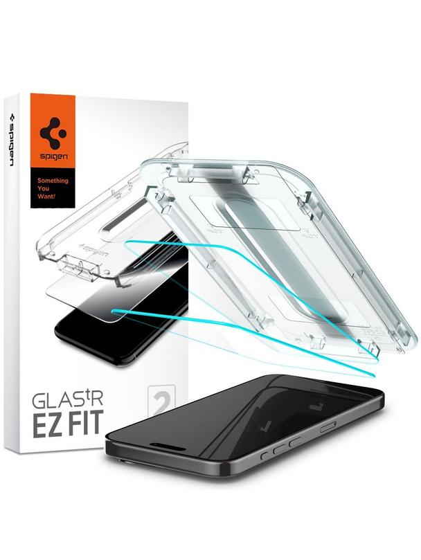 SPIGEN szkło hartowane GLAS.TR"EZ FIT" 2-pack do IPHONE 15 Pro Max transparent