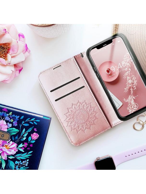 Kabura MEZZO Book do SAMSUNG A12 / M12 mandala złoty róż