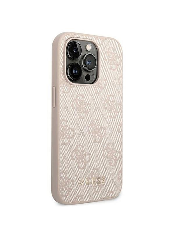 GUESS futerał do IPHONE 14 Pro GUHCP14LG4GFPI (4G Gold Logo) różowy