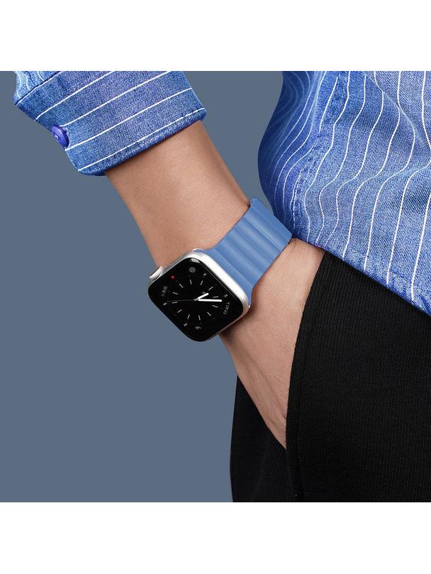 DUX DUCIS pasek CHAIN magnetyczny silikonowy do Apple Watch 42 / 44 / 45 mm niebieski