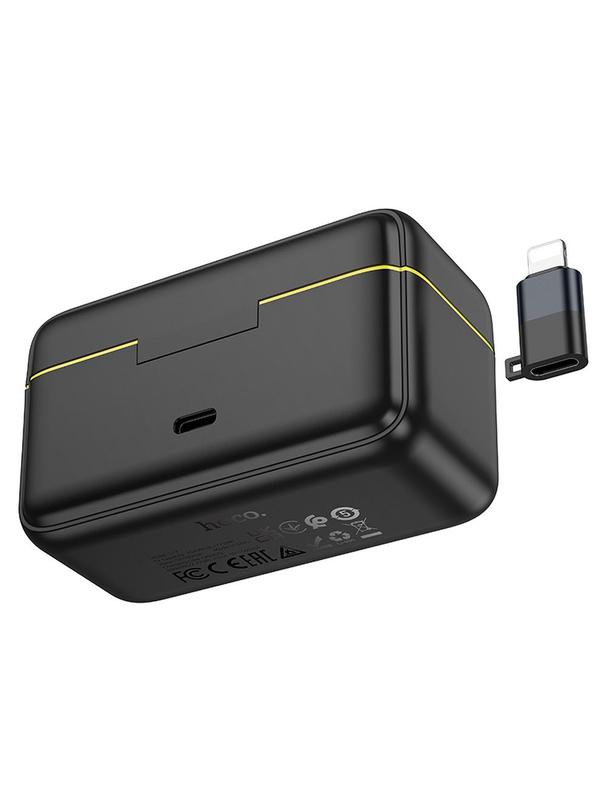 Mikrofon krawatowy bezprzewodowy Lightning / USB C Hoco 2 szt L17 czarny