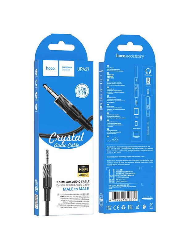 Kabel AUX Jack 3,5 mm do Jack 3,5 mm Hoco 1,2 m UPA27 czarny