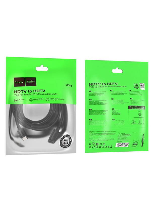 Kabel HDMI do HDMI Hoco 4K/60Hz 1 m US13 czarny