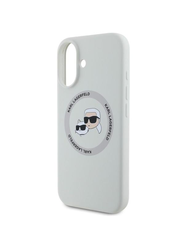 KARL LAGERFELD futerał do IPHONE 16 kompatybilny z MagSafe KLHMP16SSKCHTCE (Silicone KC Heads) beżowy