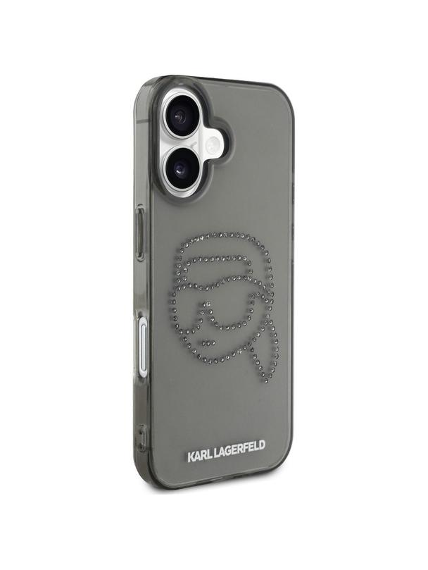 KARL LAGERFELD futerał do IPHONE 16 KLHCP16SHKHDCELK (IML Rhinestones S K Head) czarny