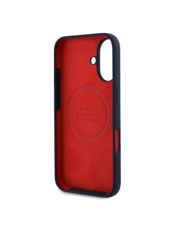 RED BULL futerał do IPHONE 16 kompatybilny z MagSafe RBHMP16S24SIILVR (Silicone red Ring) navy