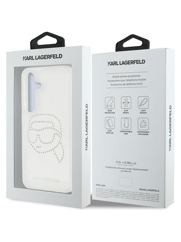 KARL LAGERFELD futerał do SAMSUNG S25 KLHCS25SHKHDCELT (IML Rhinestones K Head) transparentny