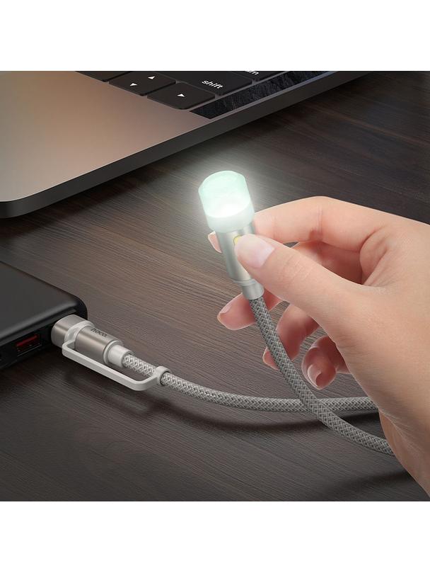 Kabel USB A / USB C do LED light Hoco 0,3 m UA38C czarny