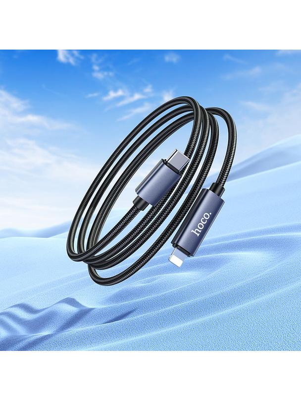 Kabel USB C do Lightning Hoco PD 27W z wyświetlaczem 1 m X112 czarny