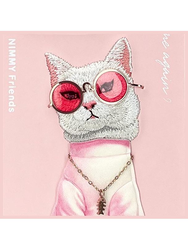 NIMMY futerał GLASSES COOL CAT do IPHONE 16 Pro różowy