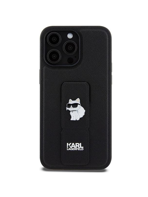 KARL LAGERFELD futerał do IPHONE 13 Pro Max KLHCP13XGSACHPK (Gripstand Saffiano choupette PIN) czarny