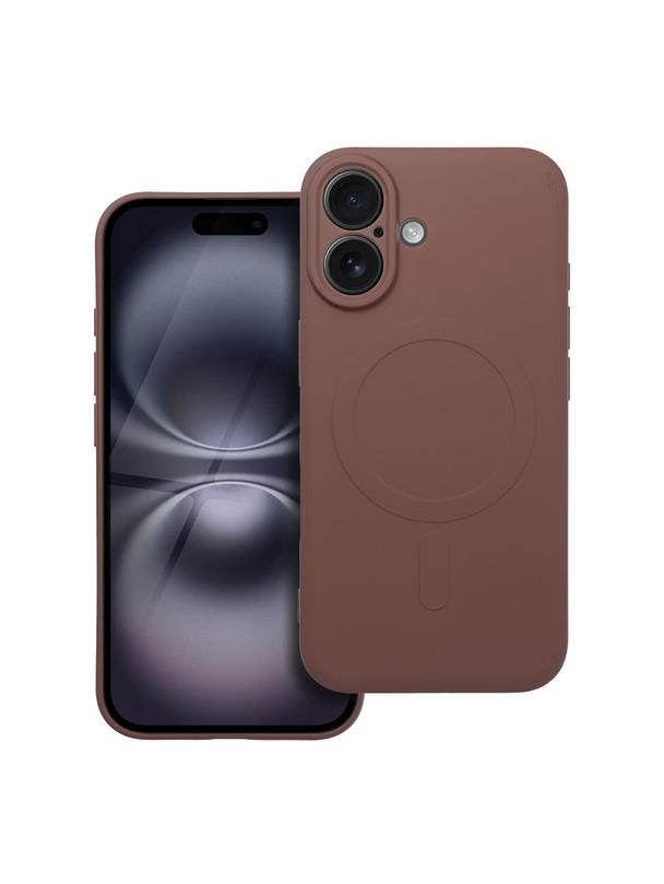 Futerał SILICONE MAG COVER kompatybilny z MagSafe do IPHONE 16 brązowy