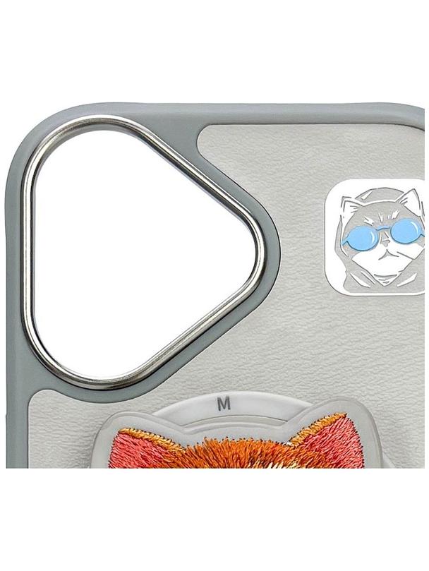 NIMMY futerał GLASSES COOL CAT kompatybilny z MagSafe do IPHONE 16 szary