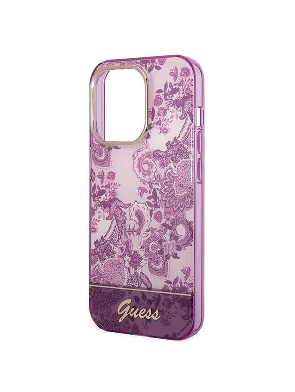 GUESS futerał do IPHONE 14 Pro GUHCP14LHGPLHF (IML Electro Cam TDJ) fuksja