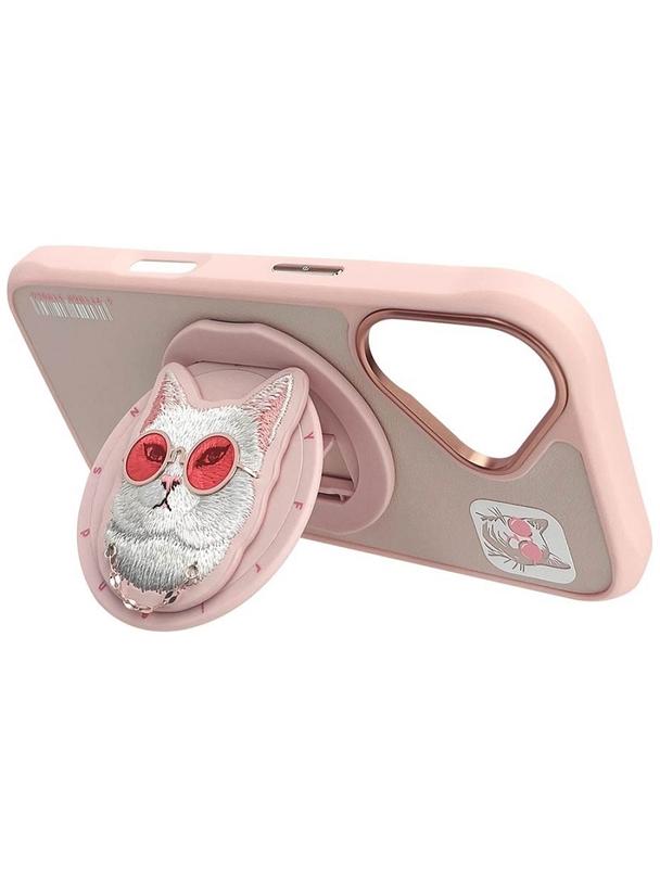 NIMMY futerał GLASSES COOL CAT kompatybilny z MagSafe do IPHONE 16 różowy