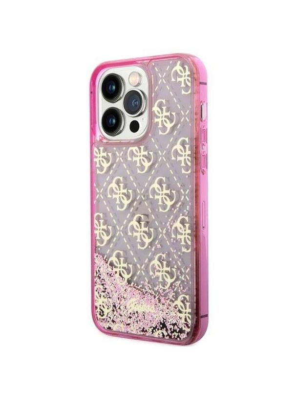 GUESS futerał do IPHONE 14 Pro GUHCP14LLC4PSGP (Liquid Glitter 4G Translucent) różowy