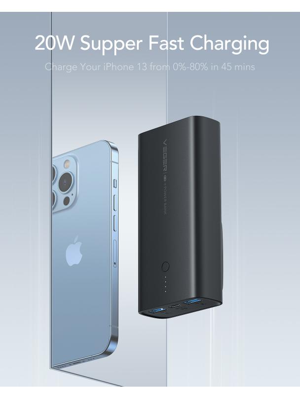 Powerbank Veger ACE100 (W1146) PD QC3.0 20W 10000 mAh czarny
