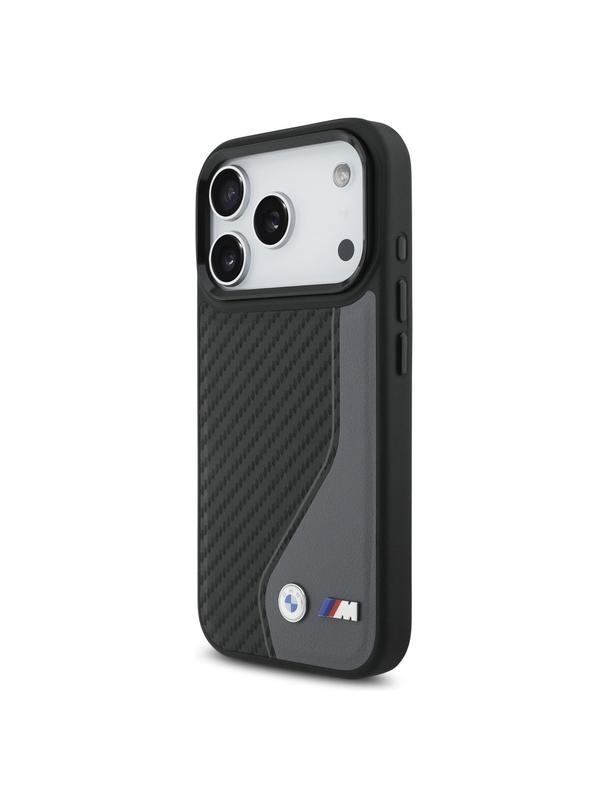 BMW futerał do IPHONE 17 Pro kompatybilny z MagSafe BMHMP17L25PCCSCAK (PU Carbon Logo) anthracite