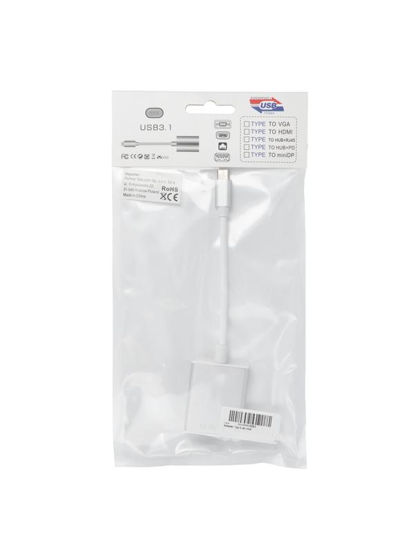 Adapter Typ C (męski) do VGA biały