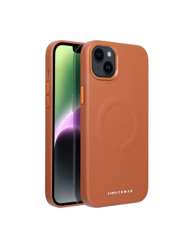 ROAR futerał LEATHER MAG kompatybilny z MagSafe do IPHONE 14 Plus Brązowy