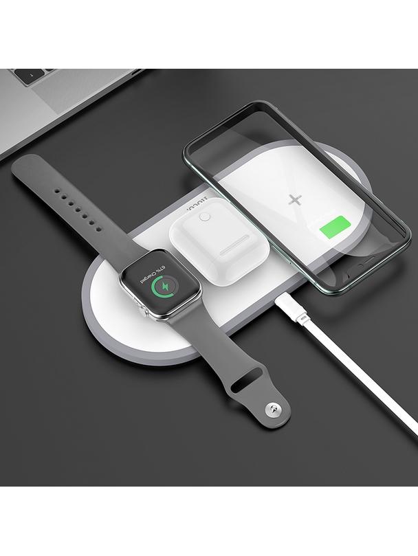 Ładowarka indukcyjna Hoco 3w1 Qi 2A 10W CW24 biała