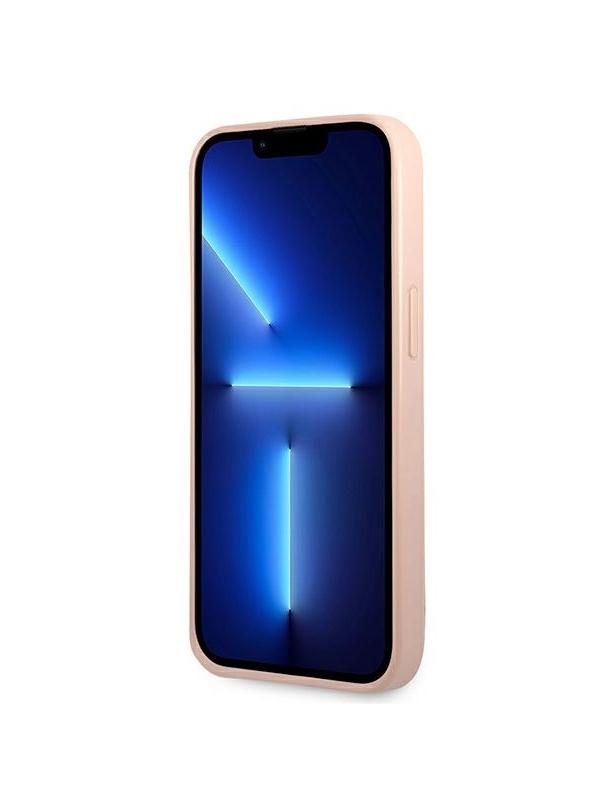 GUESS futerał do IPHONE 13 / 14 / 15 GUHCP14SPSATLP (SaffianoTriangle Logo) różowy