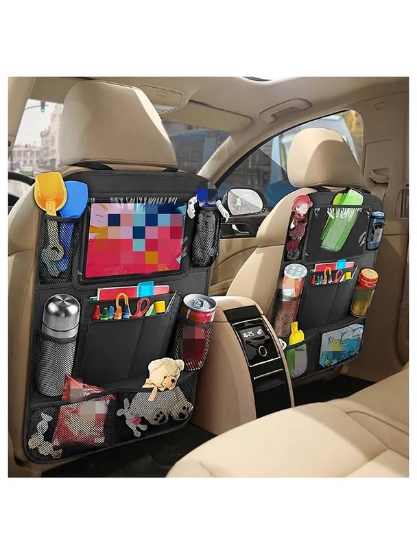 Organizer samochodowy na fotele przednie z przegródkami różowy