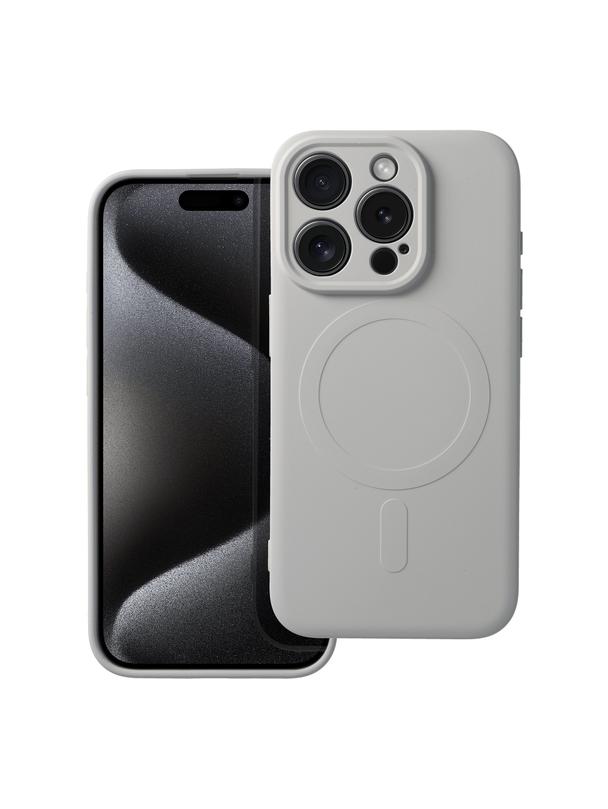 Futerał SILICONE MAG COVER kompatybilny z MagSafe do IPHONE 15 Pro tytanowy