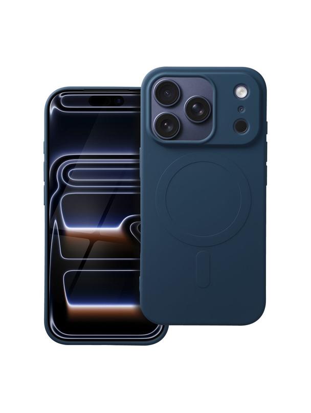 Futerał SILICONE MAG COVER (big hole) kompatybilny z MagSafe do IPHONE 17 Pro niebieski