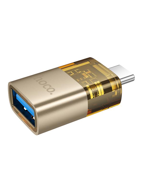 Adapter OTG USB C do USB A Hoco UA36B złoty