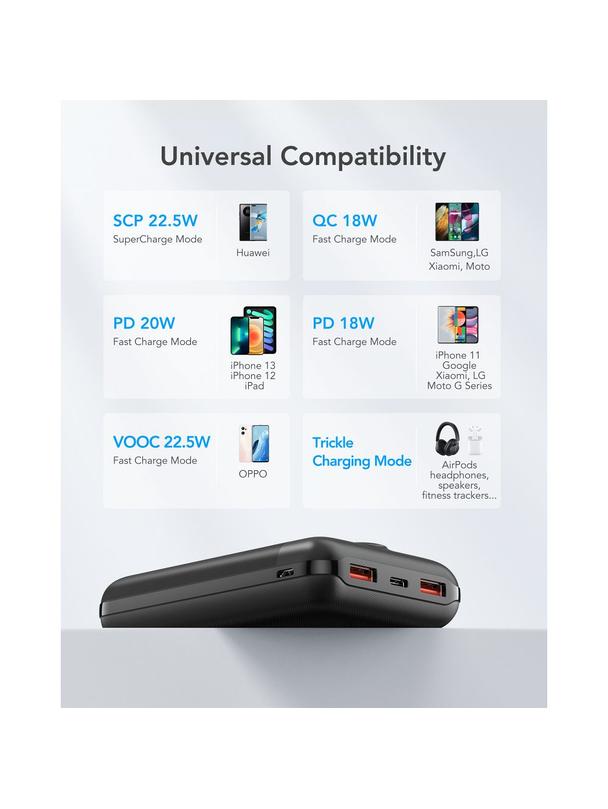 Powerbank Veger S20 (W2053) PD QC3.0 2A 22,5W 20000 mAh czarny