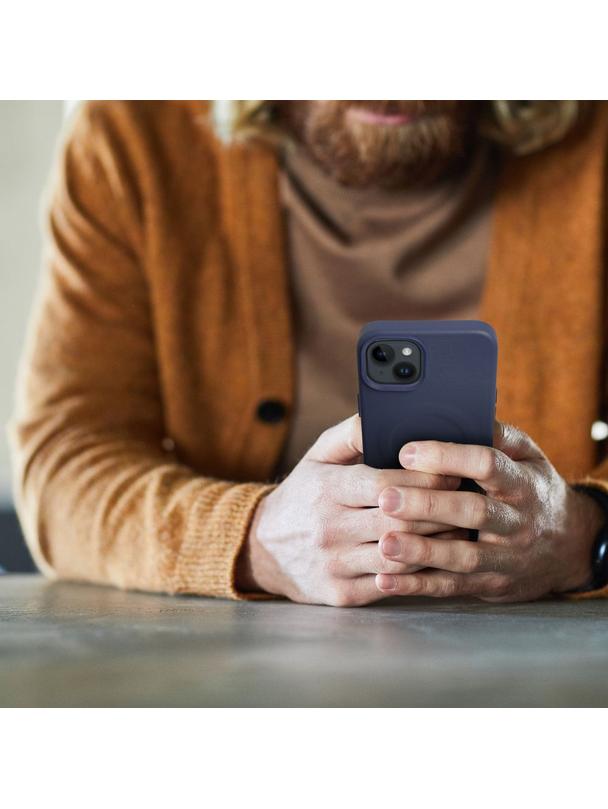 ROAR futerał LEATHER MAG kompatybilny z MagSafe do IPHONE 12 Pro Max Granatowy