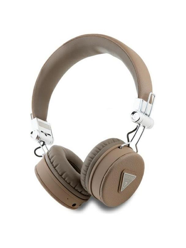 GUESS słuchawki bezprzewodowe bluetooth nagłowne ENC GUBH70PGTSPSW (Grained Classic Round Shape) brązowe