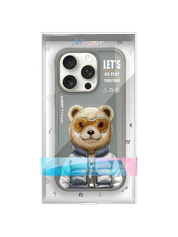 NIMMY futerał COOL&CUTE 2.0 Bear do IPHONE 16 Pro szary